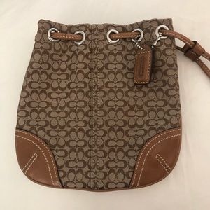 COACH Signature Brown Wristlet